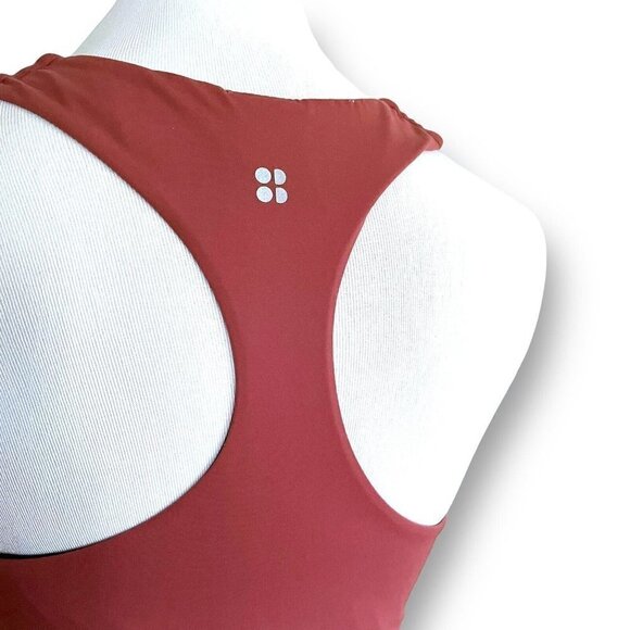 Sweaty Betty Womens Athletic Crop Tank Top Sz S Racerback Clay Brown Shelf Bra - Picture 6 of 7